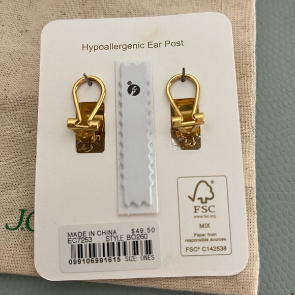 New J. Crew Pearl and gold earrings - Picture 2 of 3
